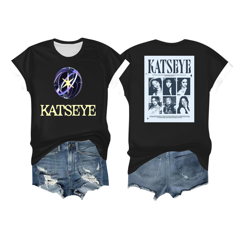 Women's Casual Printed T-shirt Round Neck Pullover Short Sleeve Top