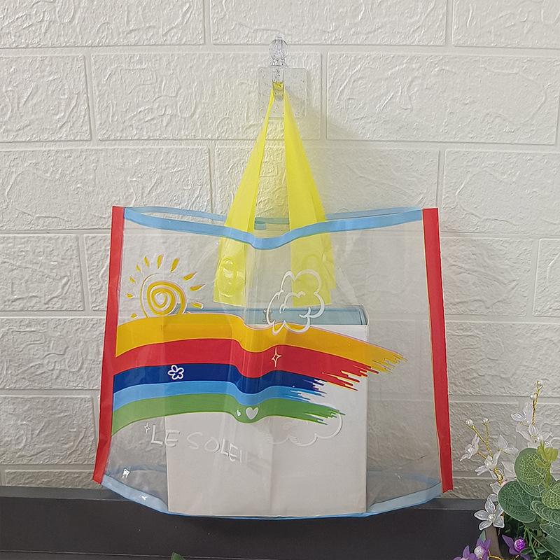 Regenbogen Transparente Tragetasche: Kinder-Gastgeschenk- & Geschenktüte in Groß, Mittel oder Klein