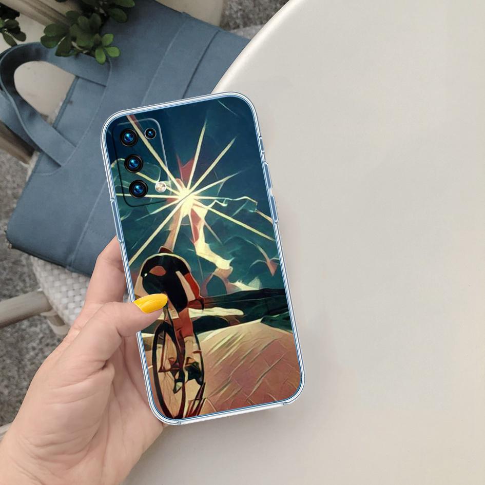 LO28 Cycling Bicycle Soft Shell Transparent Phone Case for Motorola Moto G7 G8 G9 G84 G85 G73 G24 G15 Z2 Play Power Plus