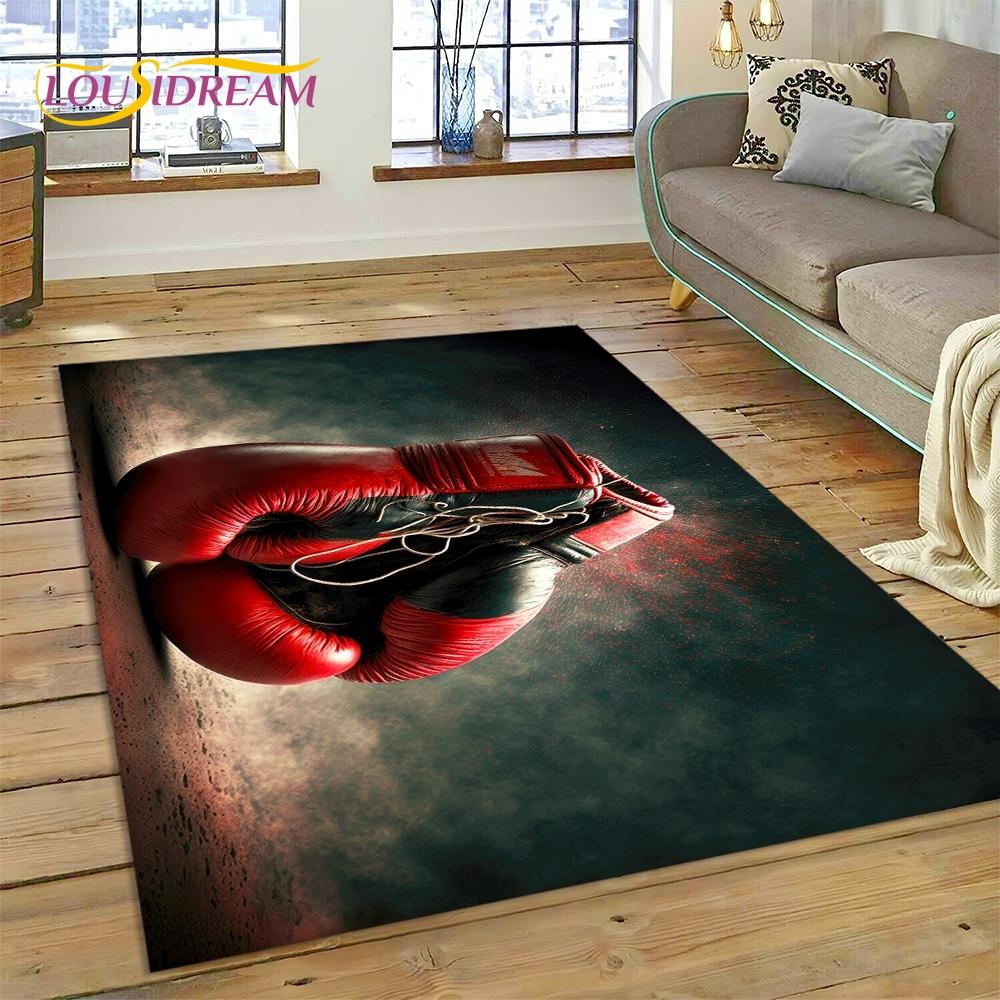 Boxing Gloves Boxer Fight Cartoon Rug Carpet for Living Room Bedroom Home Decor,Floor Mat Non-slip Decoration for Sofa Doormat