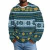 Men's Christmas Print Knit Crewneck Sweater for Fall and Winter Holiday