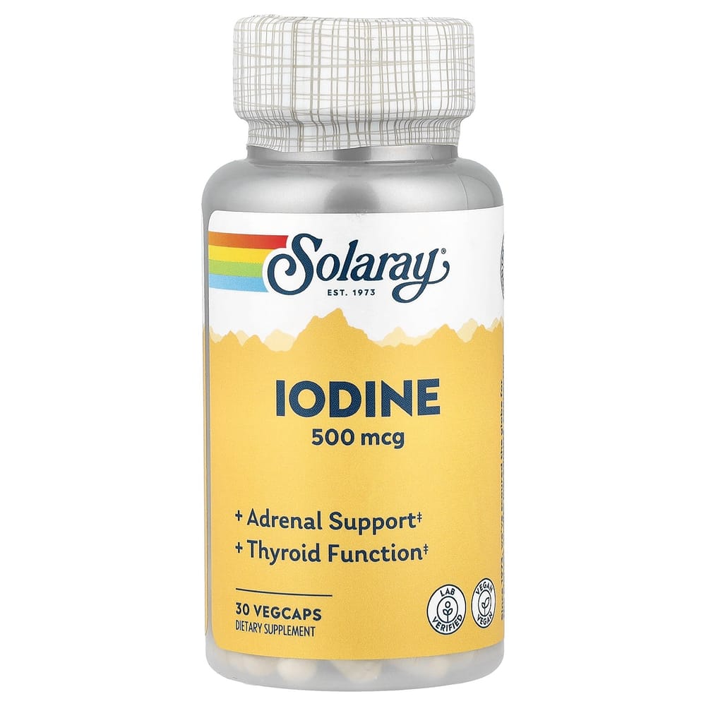 Solaray Potassium Iodide Extracted Iodine 500mcg Veggie Capsules 30 Count