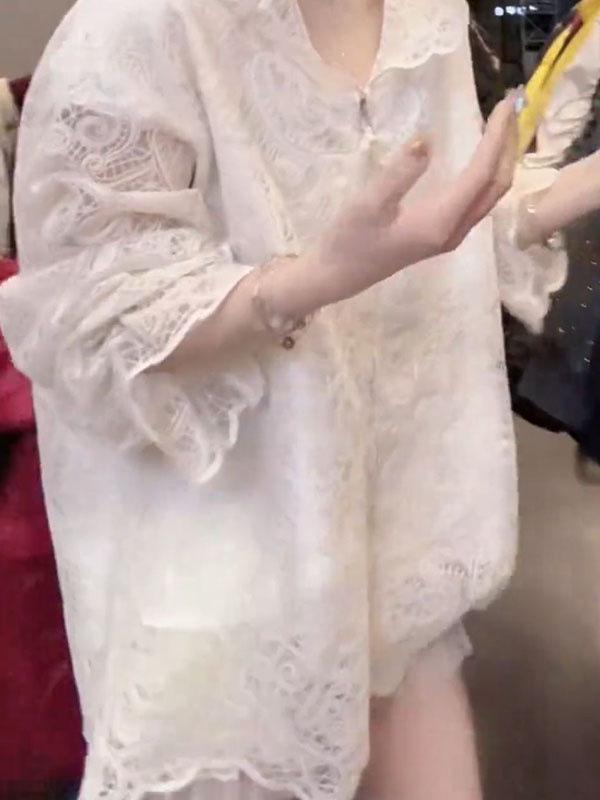 Dámská temperamentní krajková bunda s kapucí - 2025 jaro evropský styl, střední délka, plus size