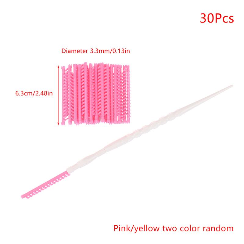 30Pcs/Set 2.3/3.3/4/5Mm Hair Root Perm Rods Bars Curlers With Clips Bangs Fluffy Salon Hair Rollers Set Hair Styling Tools