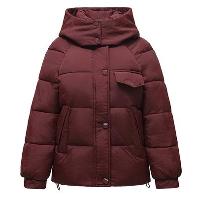 Down Cotton Jacket for Women Short Loose Hooded New Fashionable Thickened Cotton Jacket for Winter Versatile Hooded Cotton Jacket