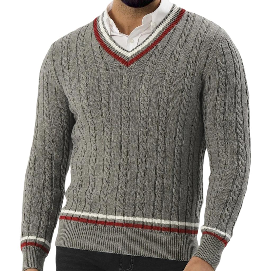 Men's   Big Size  Knitting  Long Sleeves  Twisted Flower  Pullover  Sweater