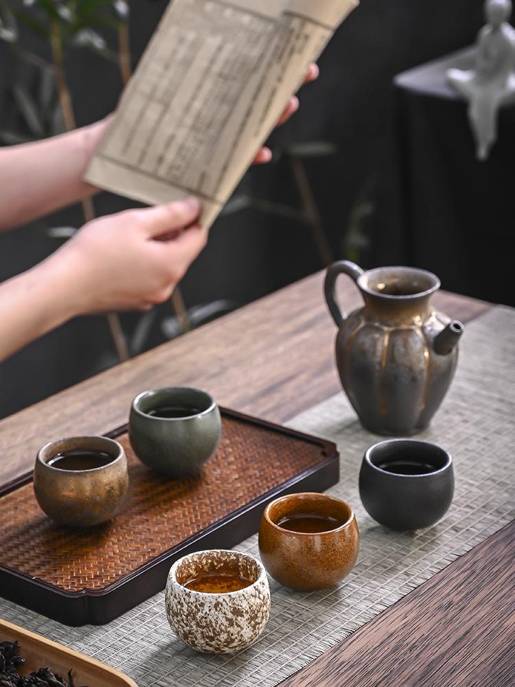 Tea Cup Five Elements Cup Kiln Variation Single Cup Owner Cup Tasting Cup Gongfu Tea Set Gift Box Set