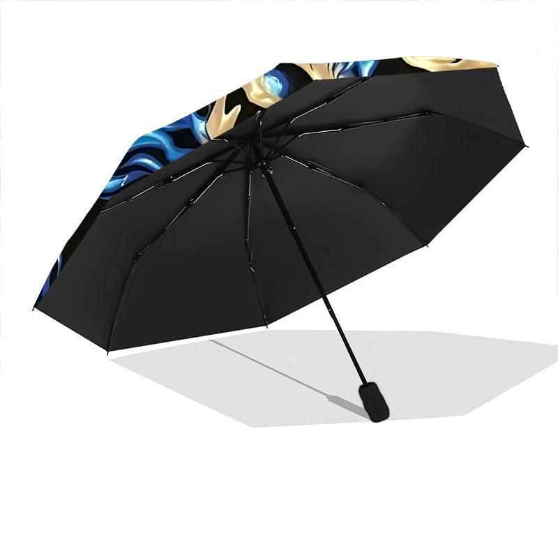 1pc Skulls Flames Automatic Folding Umbrella, Sturdy And Durable Automatic Folding Umbrella with 8 Ribs, Convenient for Outdoor Use063