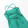 European and American Summer Women's Sexy Camisole Slit Backless Casual U-neck Threaded Dress