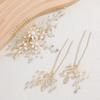 Famihot Hair Accessory Set with and Leaf and Flower Bridal Kanzashi and Crystal Perfect for Entrance and Perfect for Kimono and Made of Alloy and Gold