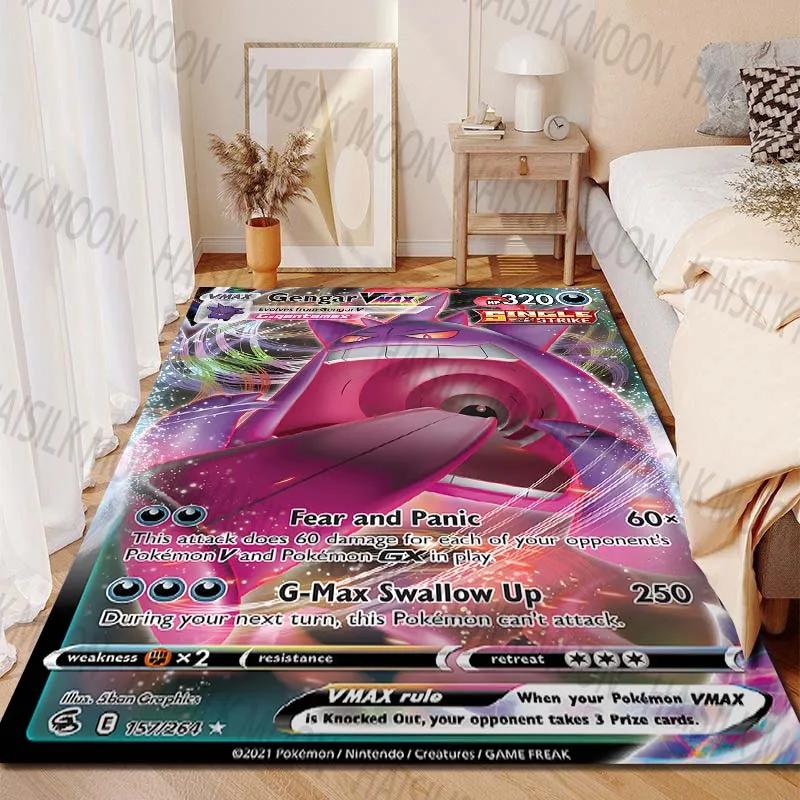 Gengar Pokémon Cards Printing Carpet for Living Room Bedroom Kid's Room Home Decor Area Rug Sofa Cloakroom Play Mat Potdemiel