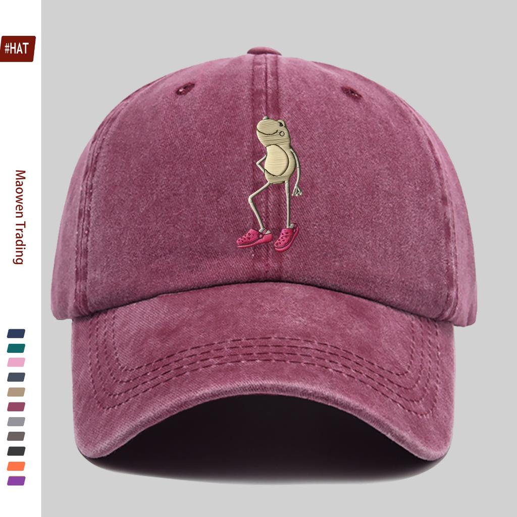 pc Cartoon Frog Print Baseball Cap Casual Printed Sun Hat Comfortable Lightweight Decorative Hat with Adjustable Strap Truck
