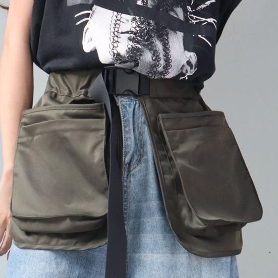 Adjustable Waistband Apron Waist Bag, Multifunctional Fanny Pack with Zipper Pockets, Waterproof Oxford Cloth Travel Running Hiking Bag, Small