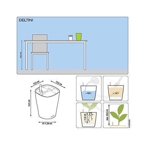 Pot de table - lechuza - deltini - anthracite métallisé - 14x14x18 cm - réserve d'eau intégrée