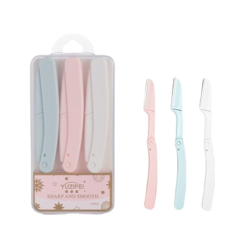 Beginner's Folding Eyebrow Razor Set with Protective Net and Anti-Scratch Safety Design