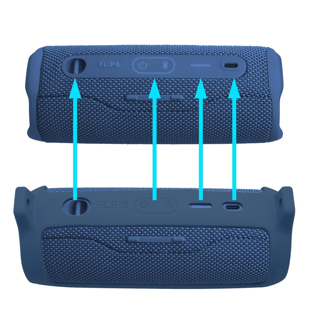 Silicone Protective Case Aenllosi Blue Compatible with JBL Flip 6 Bluetooth Speaker
