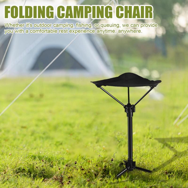 Outdoor Foldable Chair Camping Portable Stool Strong Load-Bearing Backpacking Stool with Three Height Modes for Fishing