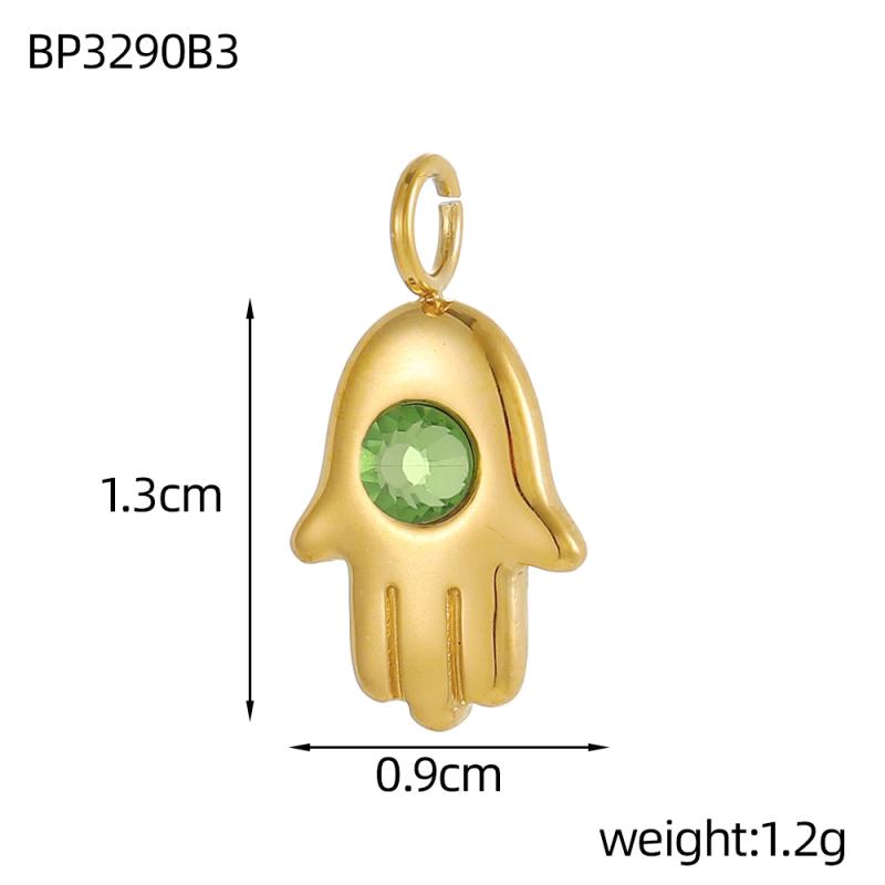 CARLIDANA Pink Blue Enamel Hamsa Hand Charms Gold Plated Charms Religious Muslim Islamic Hand of Fatima Charms DIY Jewelry
