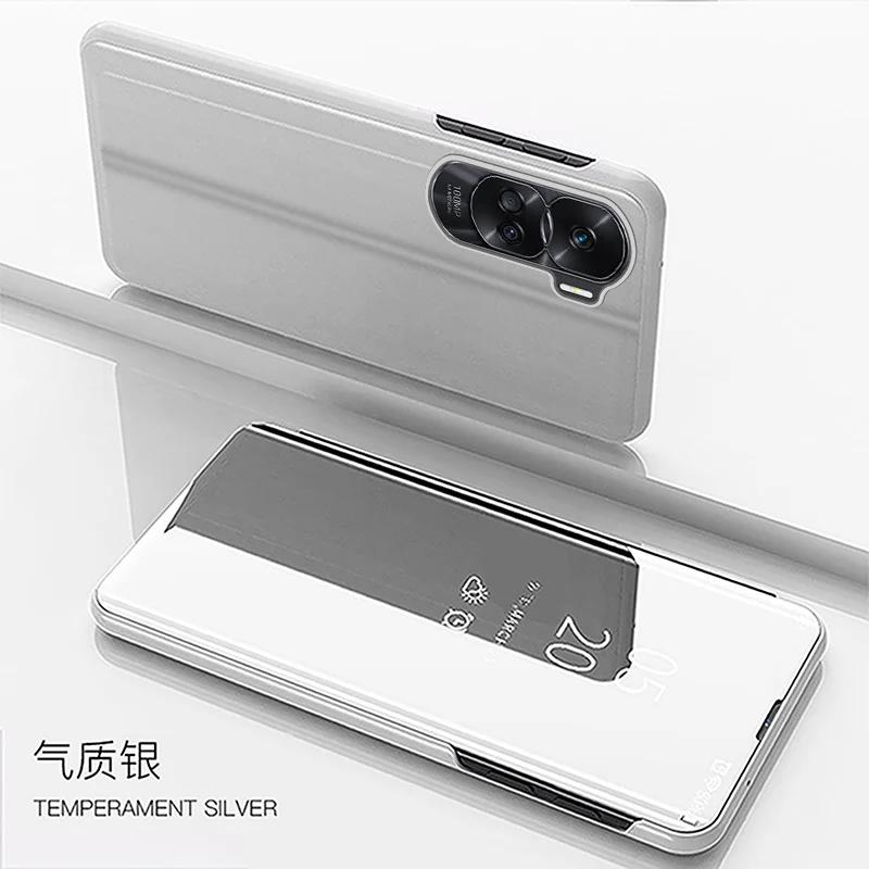 Pour Honor 90 Lite 5G étui de luxe miroir intelligent support à rabat coques de téléphone pour Honar Honer 90 Lite lumière 5G cuir protéger couverture arrière For Honor 90 Lite