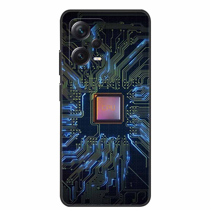 Weiche Hülle für Xiaomi Redmi Note 12 Pro 5G Case Schwarz TPU Silikon Hüllen für Redmi Note 12 Turbo 5G / Note12 Pro Plus Pro+ Wolf