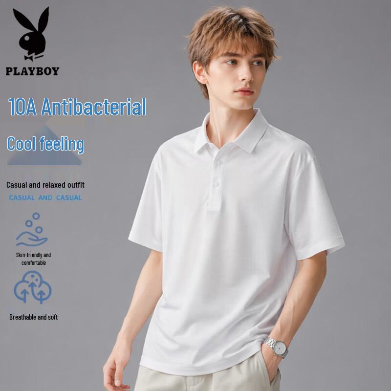 Playboy Men s Quick-Dry Short Sleeve Polo Shirt 4XL 58