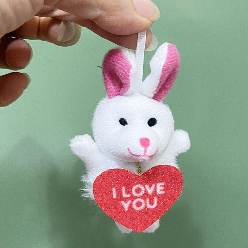 Cartoon Panda Easter Animal Plush Toys Heart Style Pendant Decorations Gift