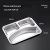 Ji Wang Gu 201 Stainless Steel Deep 3-Compartment Meal Tray