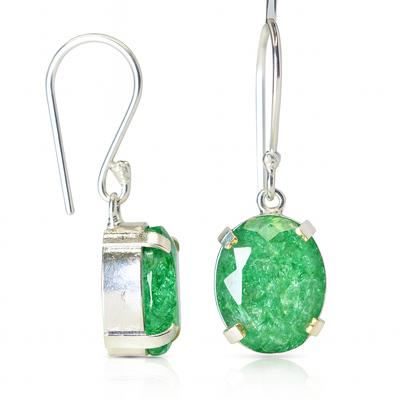 Natural Green Emerald 50ct Oval Cut 925 Sterling Silver Earrings Certified