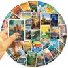 50Pieces Reusable Global Landmark Sticker World Landmark Sticker Set For Scrapbooking Decoration And School Supplies