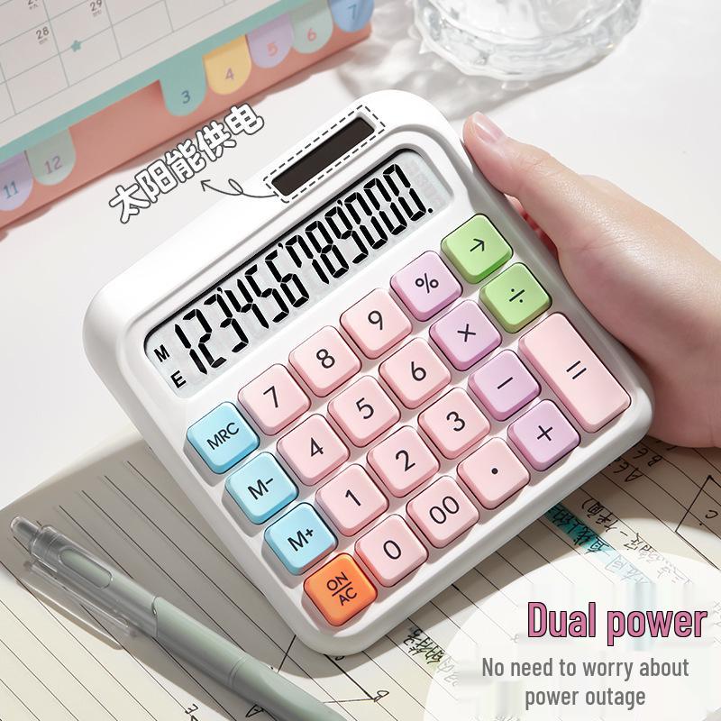 Dopamine Color Series Multifunctional Calculator with Flexible Keyboard - Stylish Office & Internet Celebrity Design.