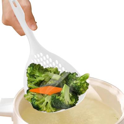Siebschaufel, Sieb, Schlitz-Nudellöffel, Kunststoff-Schaumlöffel mit Griff, Lebensmittel-Abflussschaufel zum Kochen in der Küche