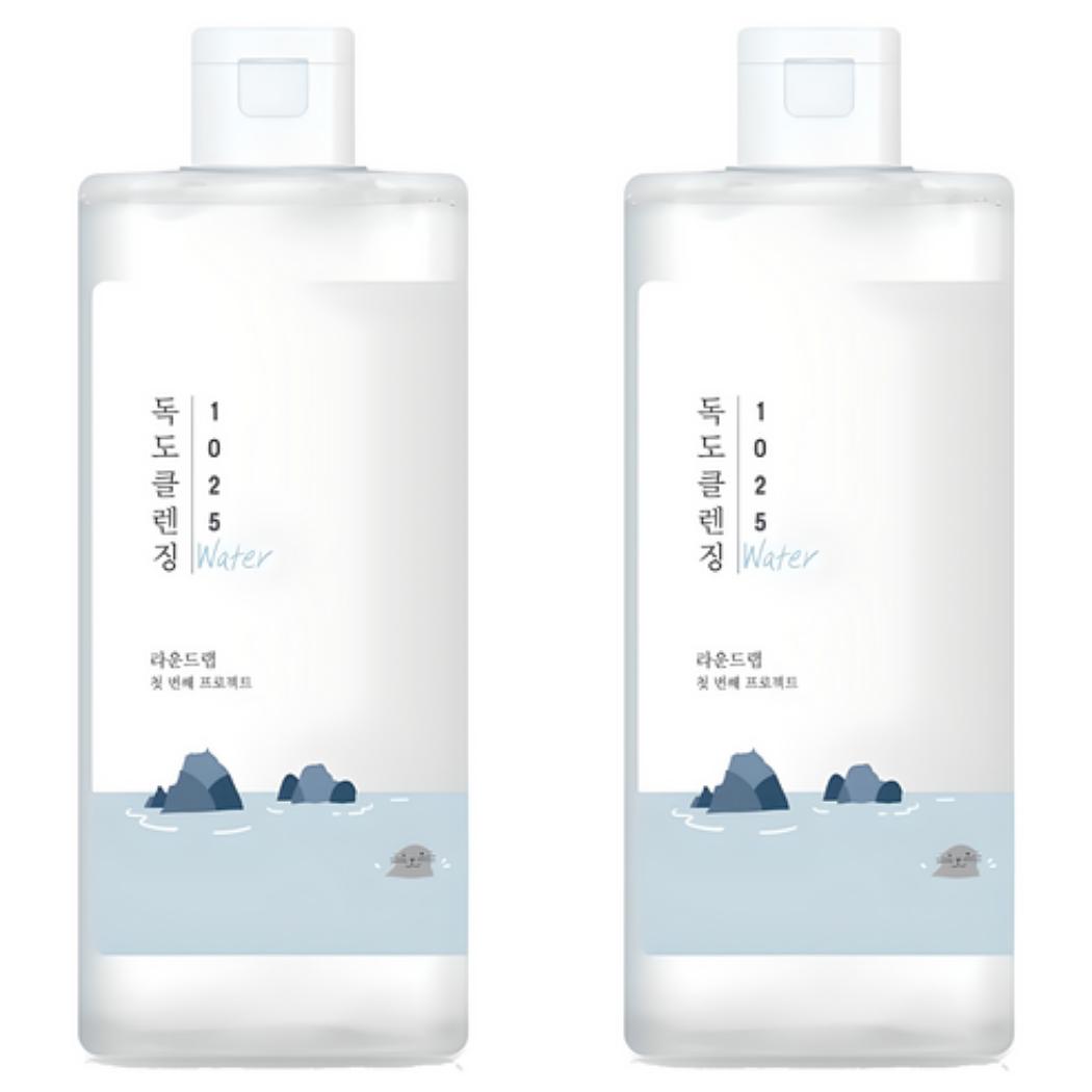 ROUND LAB 1025 Dokdo Reinigungswasser Sanfter Mizellen-Make-up-Entferner 400ml 2 Packs (400ml × 2)