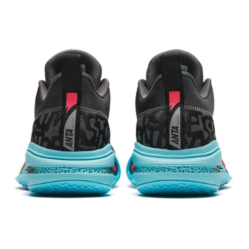 Anta Raid 1 Low Top Basketball Shoes Men's Black Blue Sneakers 112421109-7