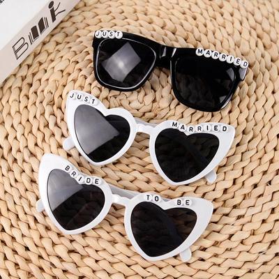 Just Married Sonnenbrillen Hochzeit Brautparty Dekoration Braut Bräutigam Team Braut Brille Brautjungfer Geschenk Junggesellinnenabschied Deko