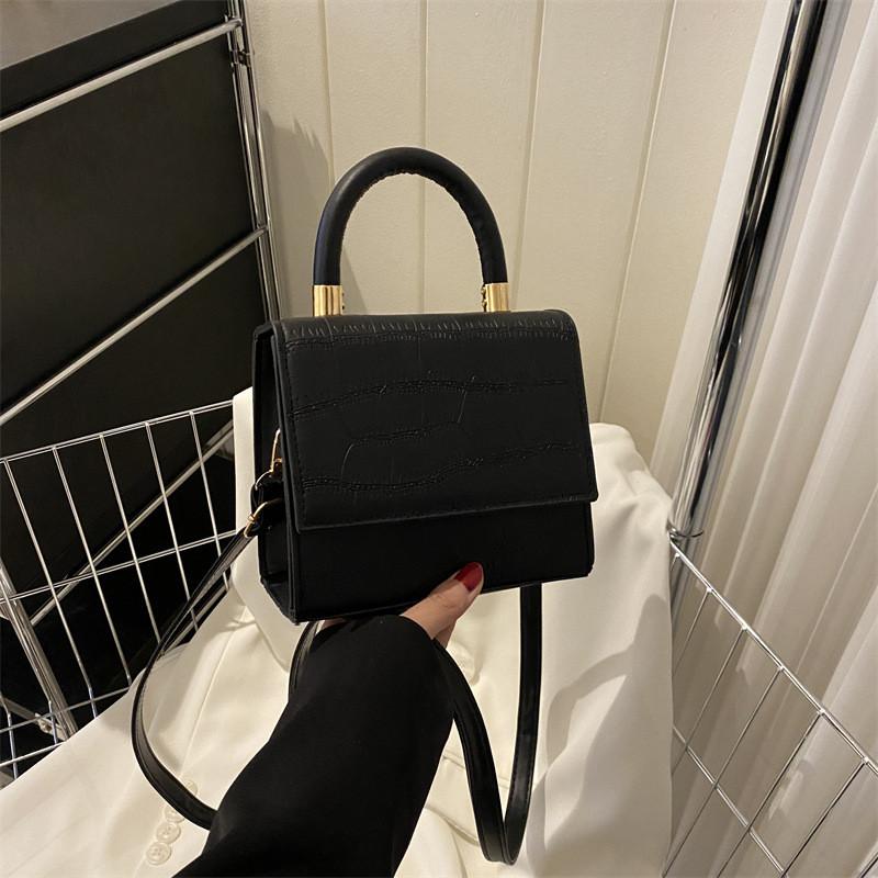 Модная Простая Однотонная Ручная Маленькая Квадратная Сумка для Летней Моды чёрный