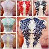 2 Stück/Set Polyester Paillettenstickerei Applikation Paillettenstickerei Spitze Tüll Blume Aufnäher Kragen Stoff Blume Applikation Aufnäher