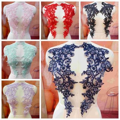 2 Pièces/Ensemble Polyester Broderie Sequins Applique Dentelle Brodée Sequins Tulle Fleur Patch Tissu Fleur Applique Patch