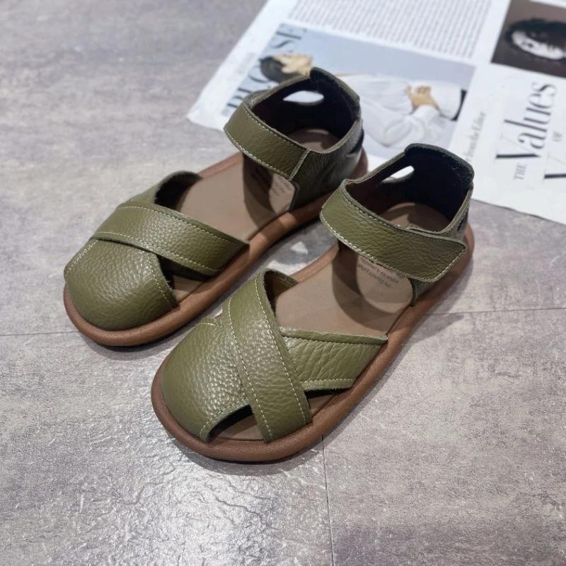 Low Heel Shoes Woman Sweet Sandals Ladies Summer Sandals Orange Espadrille Closed Retro Gladiator Sandals Women Shoes Comfort Casual