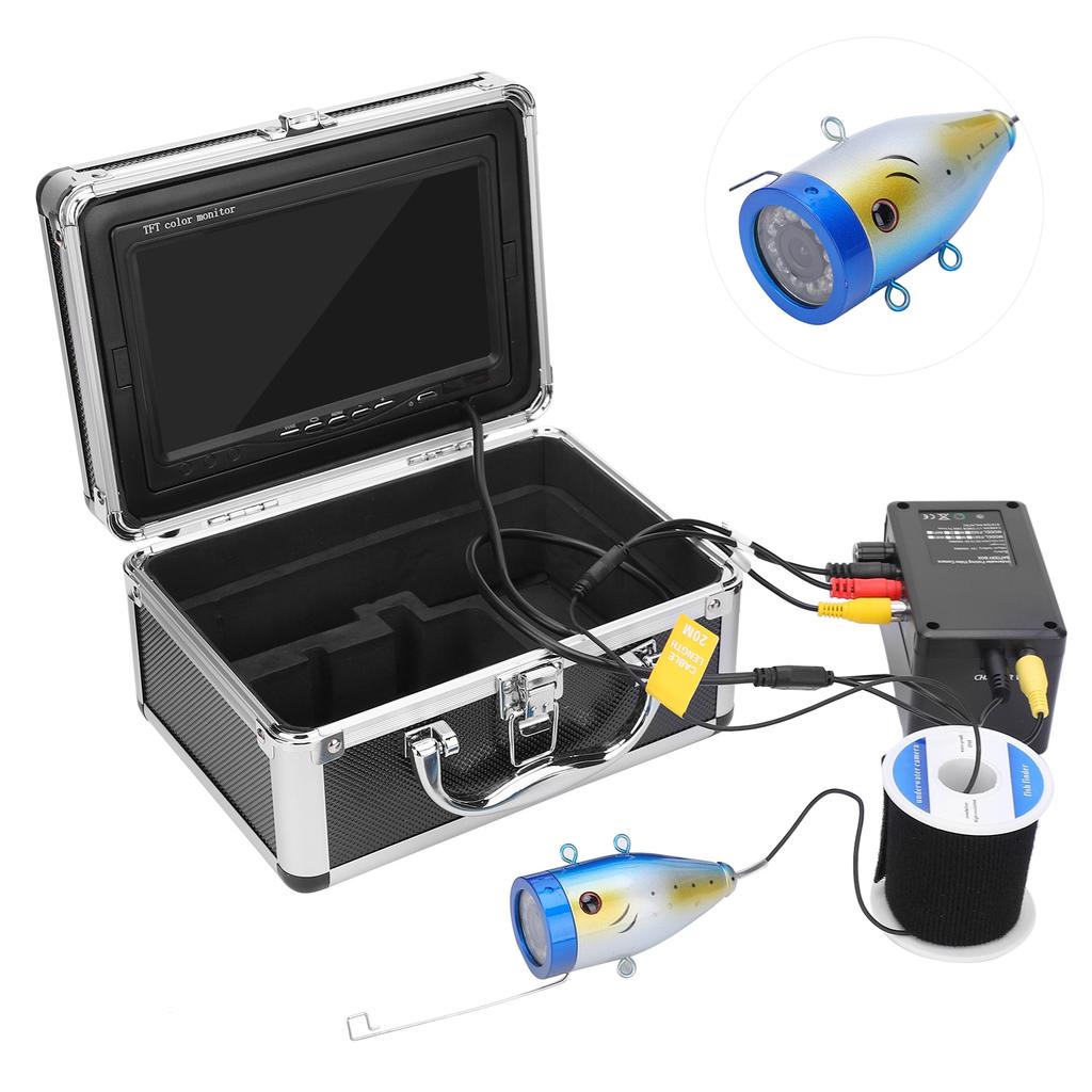 7in Underwater Fishing Camera 1000TVL 30 LEDs IP68 Waterproof Color Monitor 100‑240V