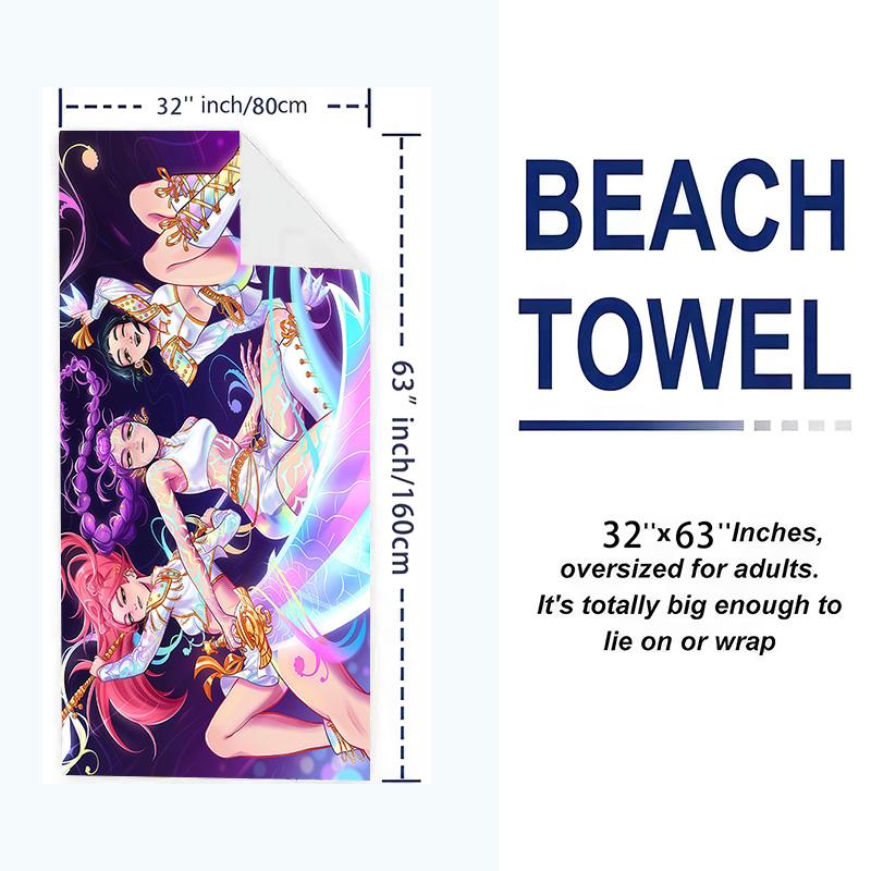 HUNTRIX Print Beach Towel, Large Soft Quick Dry Towel for Beach Camping Swimming