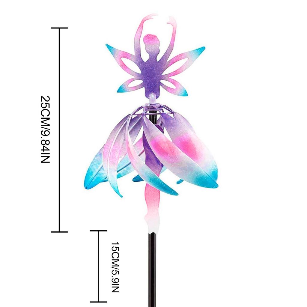 2025 Magical Kinetic Metal Windmill Spinner Unique Fairy-Ballerina Wind-Spinner Handcrafted Metal Garden Art Angel Ornament