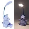 Cartoon Desk LED Light Eye Protection USB Portable 2 Modes Night Lamp with Pen Storage Box for Studying Reading