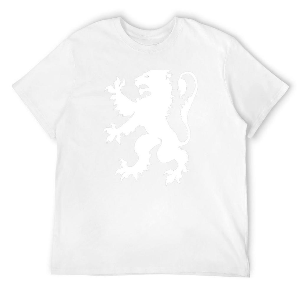 White Lion Rampant T-Shirt Vintage T Shirts Oversized Graphic Tee Summer Clothes Men's Cotton T-shirt