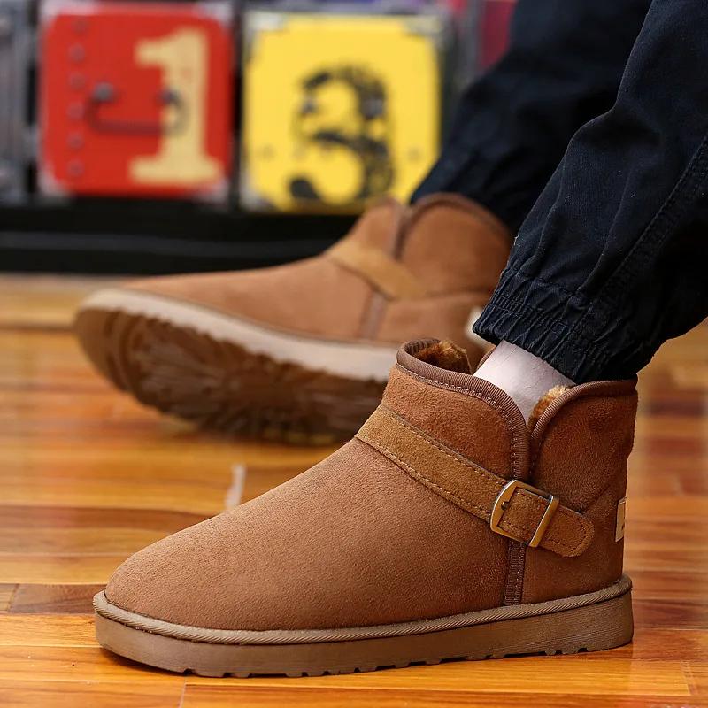 Horký výprodej Levné červené kotníkové boty pro muže ženy Nazouvací Teplé plyšové zimní boty Velká velikost 47 Protiskluzové sněhule Muži Botas Hombre