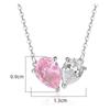 Mode Temperament Liebe Schmuck Set Rosa Zirkon Herz-förmigen Ohrringe Halskette Design Sinn High-level Licht Luxus Geschenk
