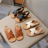 Size 21-35 Boys Girls Sandals Summer Children Beach Shoes Kids Fashion Cross-tied Anti-sliperry Soft Simple New I10089