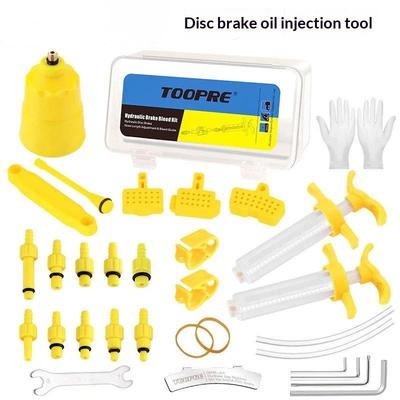 Hydraulic Disc Brake Bleed Kit Multi-size Adapters Portable Drop-resistant Case for  Road Bike Maintenance