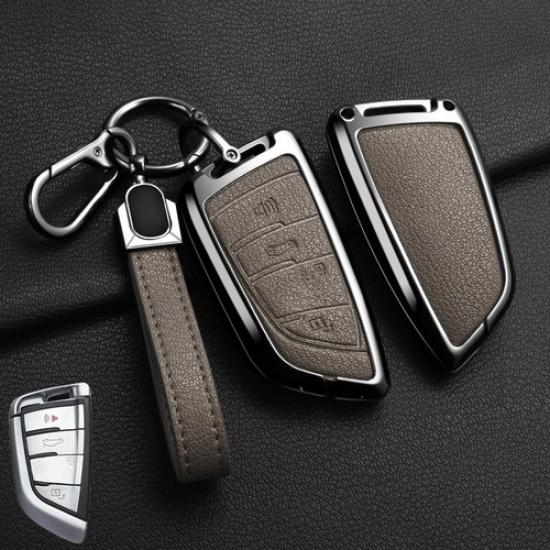 Zinc Alloy Leather Car Key Case Cover For BMW 2 3 6 7 X2 X3 X4 X5 X5M X6 M5 F15