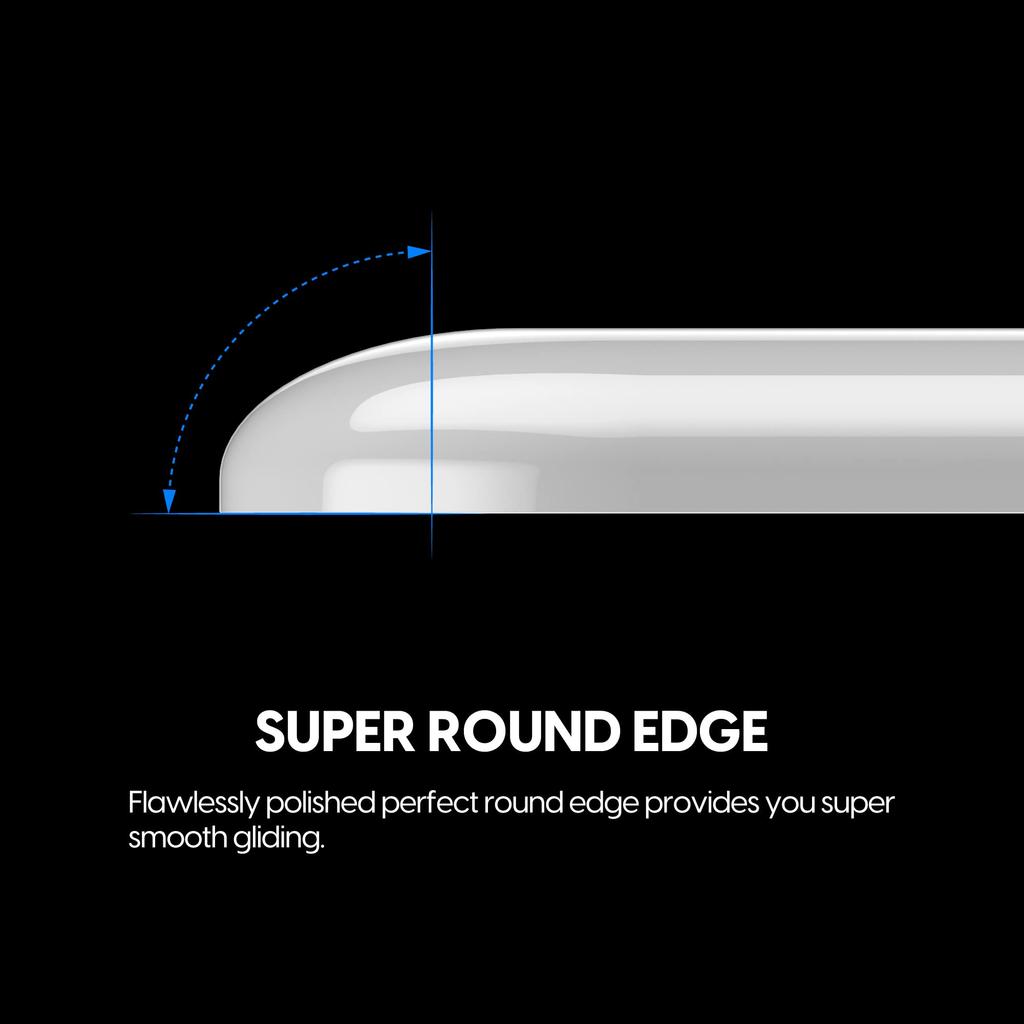 Superglide Mouse Feet for Razer DeathAdder V3 Pro [Tempered Glass, Rounded Edges, Durable, Ultra-Low Friction, Super Smooth] - White