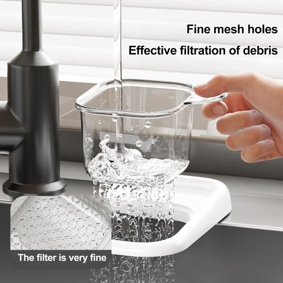 Sink Drain Strainer with Suction Cup Kitchen Sink Food Residue Catcher Basket Fine Mesh Strainer for Food Waste Leftovers